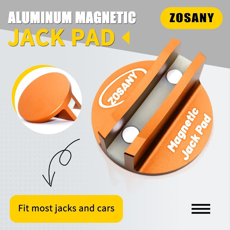 ZOSANY Universal Magnetic Jack Pad, Pinch Weld Jack Adapter with Large Slotted, Aluminum Grooved Pinch Weld Frame Rail Adapter (4PCS) - Image 2